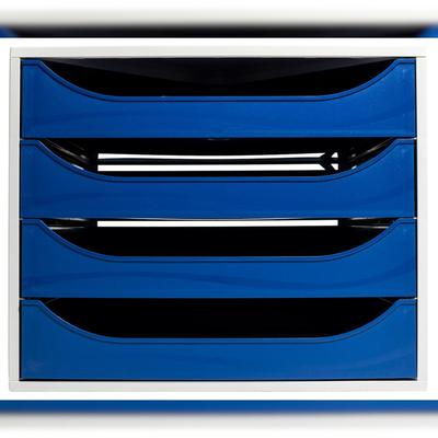 Exacompta 2286104D 1x ECOBOX Schubladenbox mit 4 Laden - Nachtblau