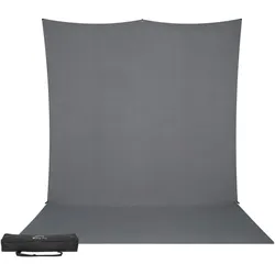 Westcott X-Drop Pro - Neutral Gray (8' x 13') Wrinkle-Resistant Backdrop Kit, 2.4x4 m (244 cm, 396 cm), Hintergrundsystem, Grau