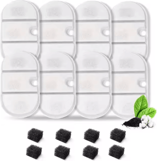 Inspire Picks 2.1L Cat Water Fountain Replacement Filter Set 4 Filters & 8 Sponges For Fresh, Clean Water 8pcs