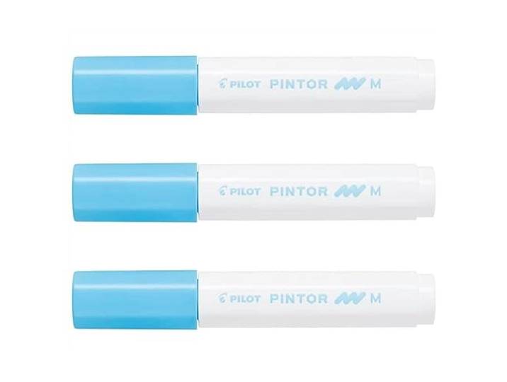 PILOT PINTOR-Pigmentmarker, medium, pastelblauw, 3 stuks