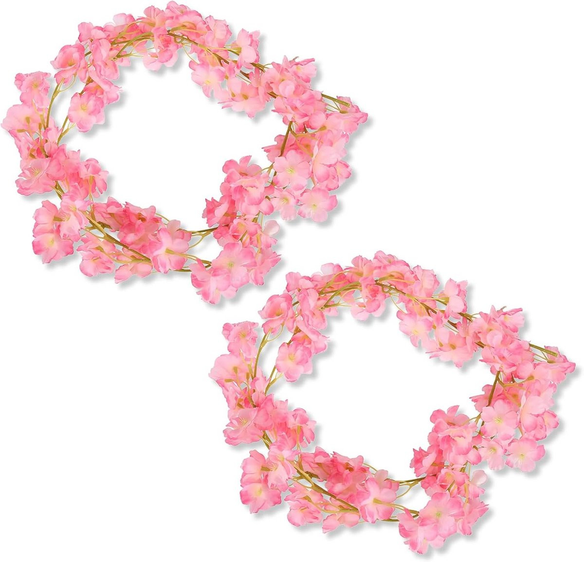 2x Roze Kunstbloemenslinger - Kersenbloesem Decoratie voor Fietsmand, Feest & Tuin
