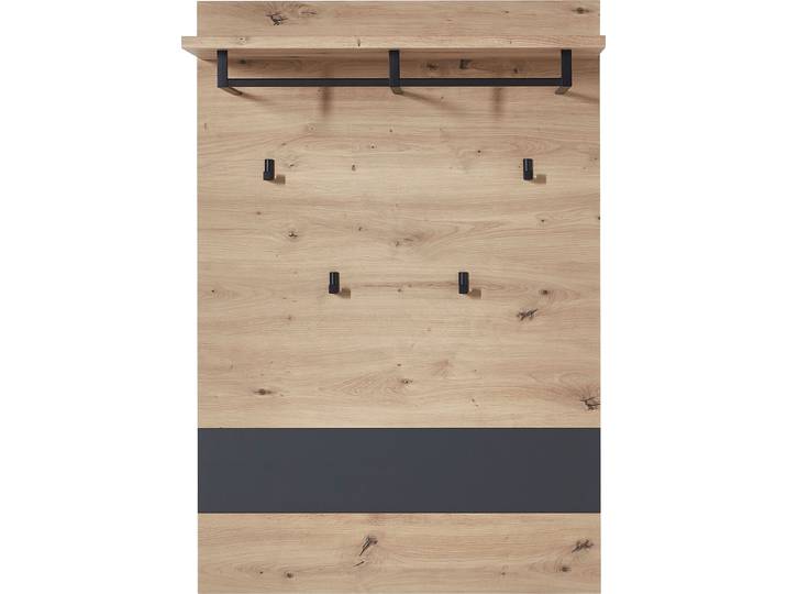 Garderobenpaneel INNOSTYLE Memphis , braun (braun, absetzung graphit), B:80cm H:118cm T:30cm, ABS-Kunststoff, Dekorfolie, Holzwerkstoff, Garderobenpaneele, Garderobenpaneel