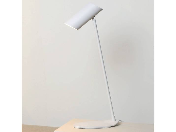 Lucide Schreibtischlampe Hester, weiß / opal, für Arbeitszimmer / Büro, Metall, Modern, Tischlampe
