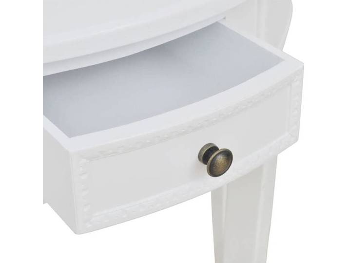 Grand Table d'Appoint Blanc - Table console - Console D'ENTREE avec tiroir Demi-ronde - Blanc - 902 368491911