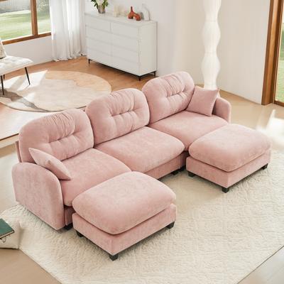 Modular Chenille Tufted Sofas Fits Bedroom, Living Rooms