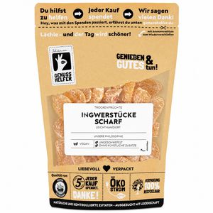 Bremer-Gewürzhandel Trockenfrüchte Ingwerstücke, ungeschwefelt, kandiert, im Beutel, 200 g