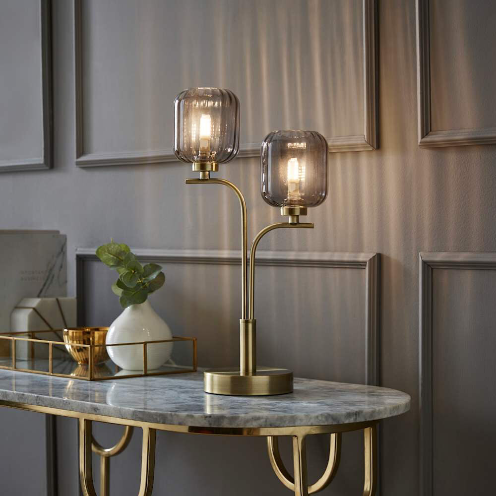 Heritage Hues Metal Table Lamp Gold 46cm H X 25cm W X 20cm D