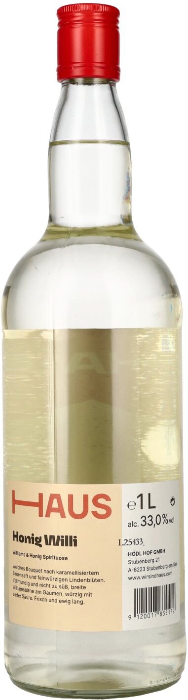 Hödl Hof HAUS HONIG WILLI Spirituose 33% Vol. 1l