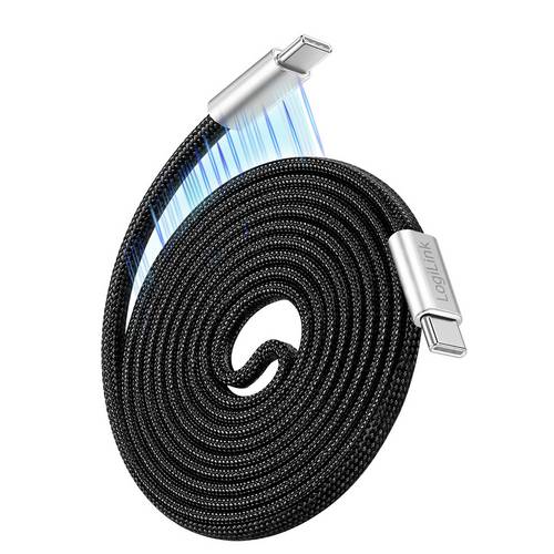 LogiLink USB-C Kabel USB 2.0 USB-C Stecker 2.00m Schwarz CU0511