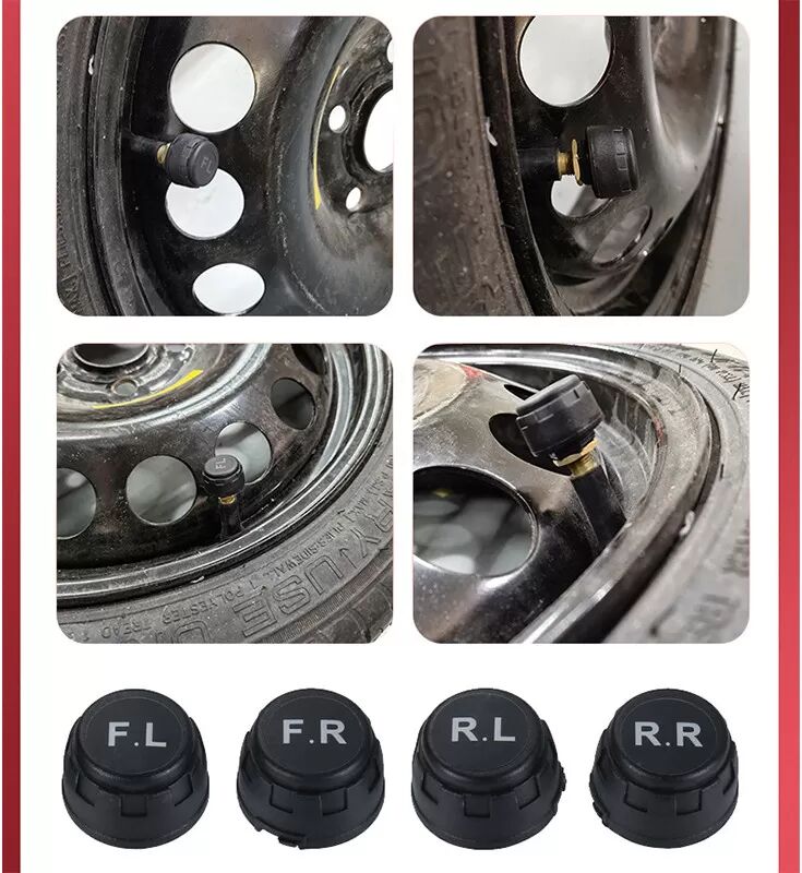INF Solarbetriebenes TPMS mit Farbdisplay und englischen Sprachwarnungen