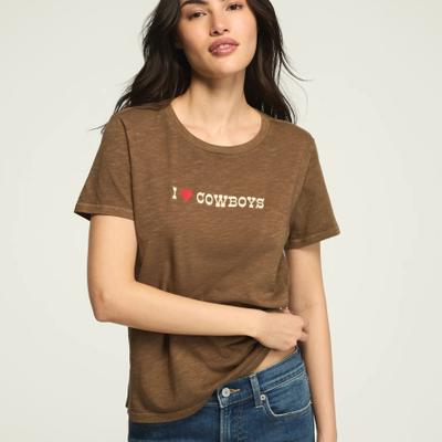 Lucky Brand I Heart Cowboys Classic Crew in Cocoa, Size S