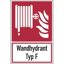 Dreifke® Brandschutzzeichen, Kombischild, Wandhydrant Typ F, 300 x 200 mm, PVC 1 Stk.
