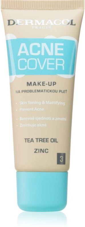 Dermacol Acne Cover soothing foundation with tea tree oil shade No. 3 30 ml