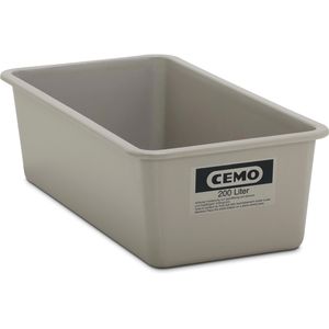 CEMO Großbehälter 5671, 200 Liter, flache Ausführung, grau, 122 x 37 x 62cm, aus GFK