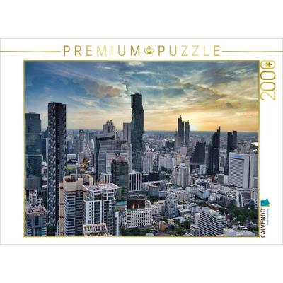 CALVENDO Puzzle Das Stadtzentrum von Bangkok kurz vor Sonnenuntergang | 2000 Teile Lege-Größe 90x67cm Foto-Puzzle für glückliche Stunden