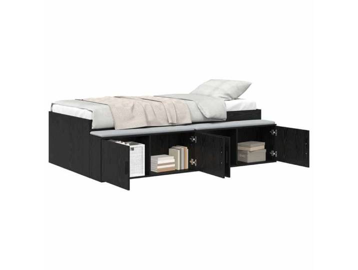 NOUVEAU Lit 1 personnes - Lit 1 personne - Cadre de lit simple - Chêne noir - 90x190cm Bois d'ingénierie 77555