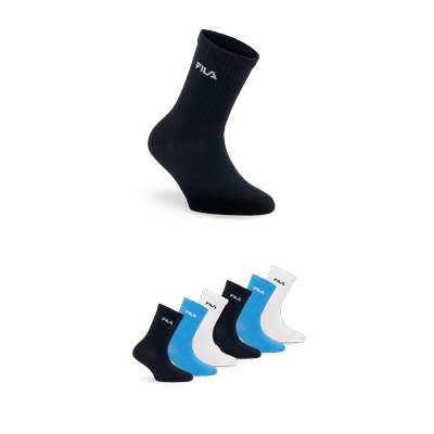 Socken FILA, Herren, Gr. 27-30, schwarz (ocean), Baumwollmischung, Socken Socken, breites Rippenbündchen, Cotton-Mix, Unisex