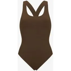 WALLIEN einteiliger Badeanzug Nerida Scoop Neck, Größe M in Braun Braun