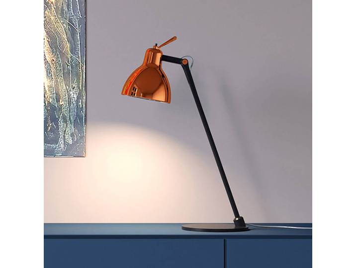 Rotaliana Designer Tischlampe Luxy T0 Glam, schwarz, für Wohn- / Esszimmer, Aluminium, Design