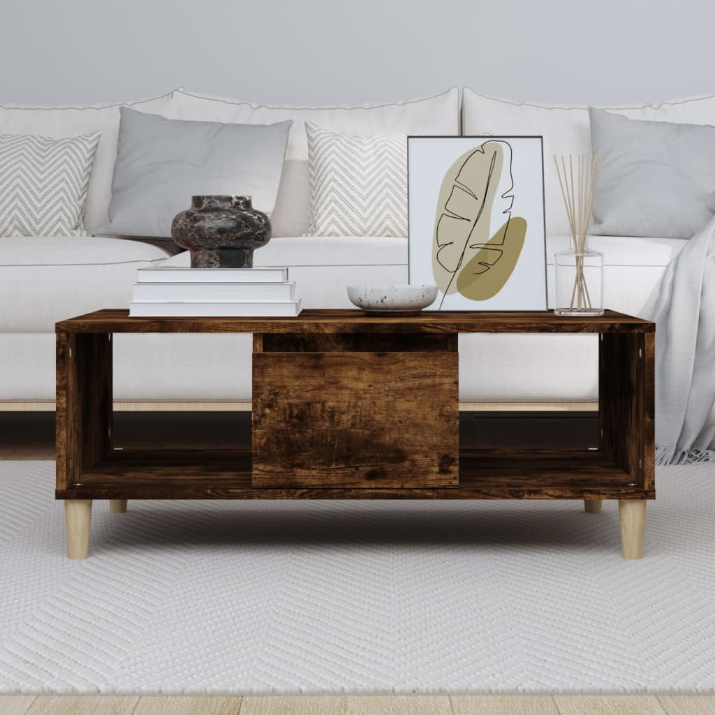 17 Stories Huntoon Coffee Table with Storage Smoked Oak