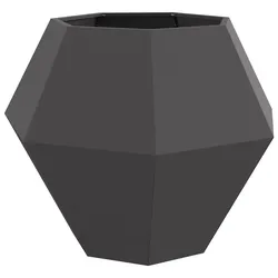 Helloshop26 - Moderner rechteckiger Pflanzkübel für den Außenbereich 100 x 100 x 80 cm aus schwarzem Stahl