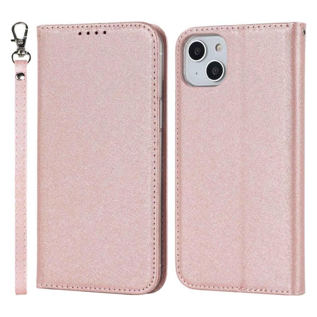 Cover-Discount iPhone 14 - Silk Texture Flip Case rosa (Apple iPhone 14) (660107771E)