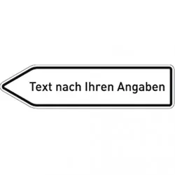 Dreifke® Schild, Pfeilwegweiser weiß mit Text, linksweisend, Alu 1,8 mm, lackiert, 1400x350 mm