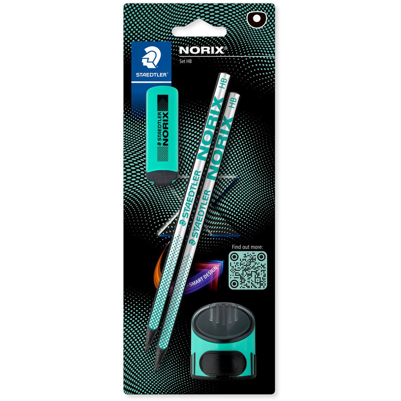 STAEDTLER Norix Bleistifte HB silber,franch green mit Radierer, 1 Set