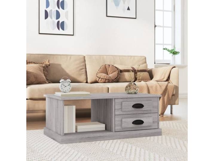 Table basse Sonoma gris 90x50x35 cm Bois d'ingénierie 816246