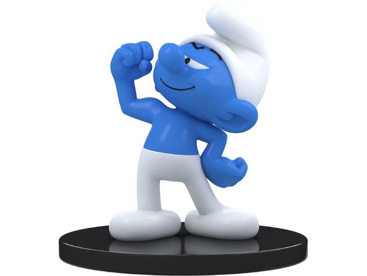 Blue Resin Potige Smurf figuurtje verzamelitem - 12 cm - kunsthars - 700105