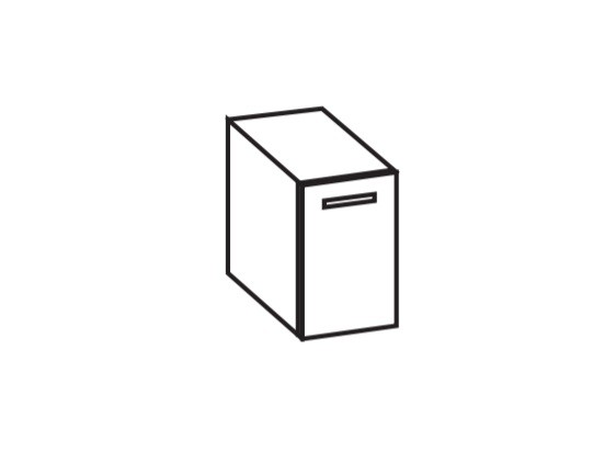 Artiqua 300 Unterschrank, Graphit Struktur quer, 300-UST-1-30-R-7098-401 300-UST-1-30-R-7098-401
