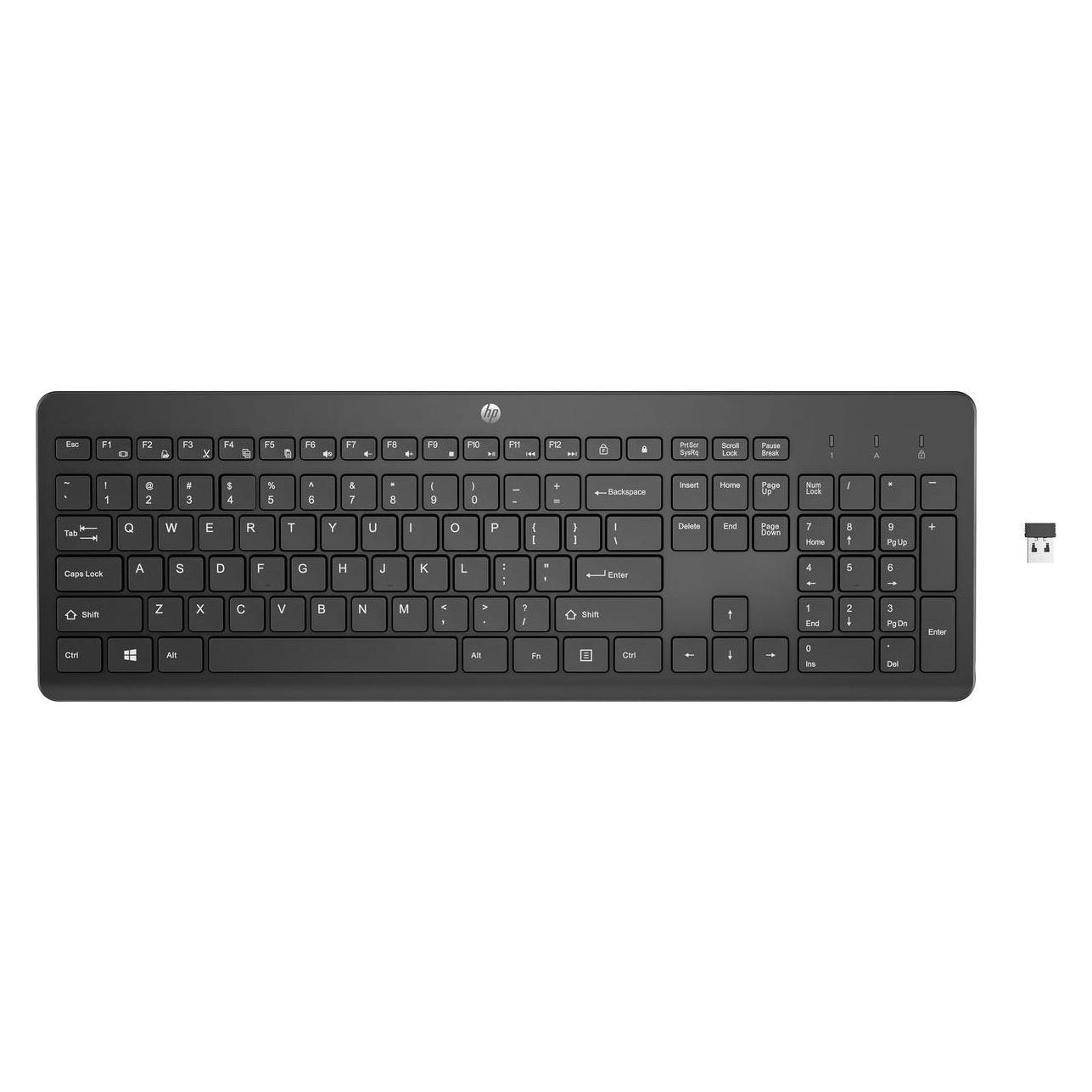 HP 230 Wireless Keyboard Black (Eng. Int., Kabellos) (3L1E7AA#ABZ)