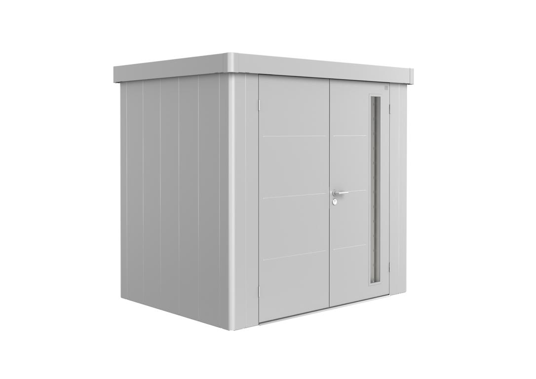 BIOHORTGARTE Gerätehaus Neo 1B Doppeltür silber-metallic 16904209