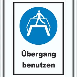 HB-Druck Übergang benutzen Schild A2 Rückseite selbstklebend