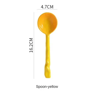 Premium Vintage Ceramic Kitchen Spoon Non Toxic & Durable yellow
