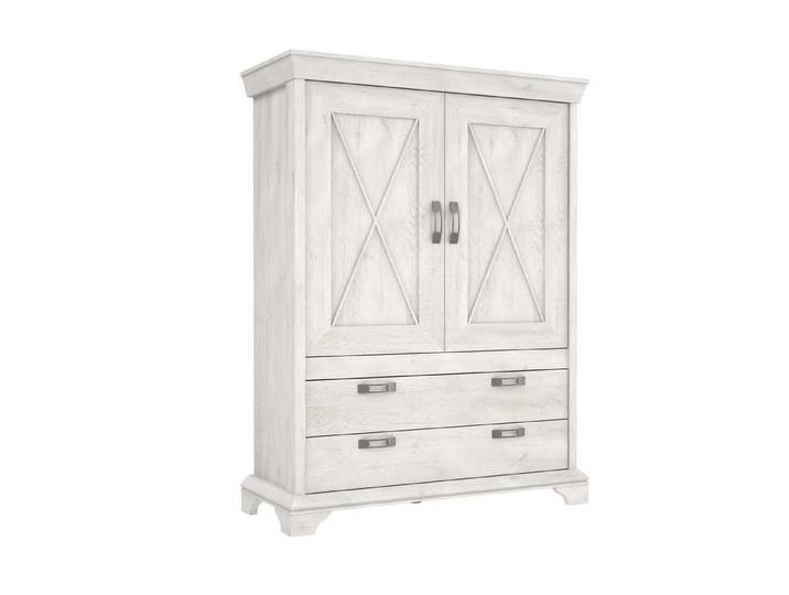 FORTE Stauraumschrank in Pinie Weiss - 123x162,3x48,2cm (BxHxT)
