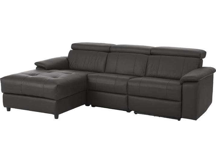 Ecksofa, Webstoff, Braun, 252×164 cm, Manuelle Relaxfunktion, Klassisch, Home-affaire