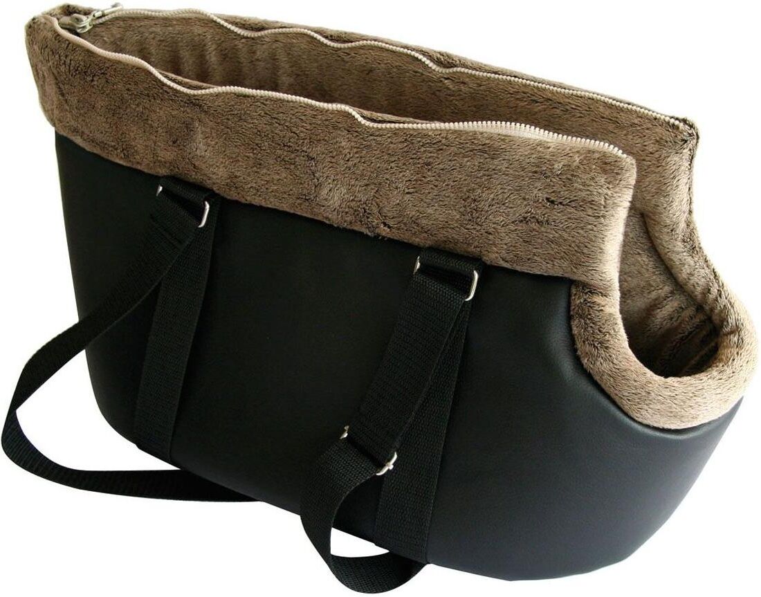 Tiertransporttasche SWISSPET "Tragtasche Bali 40cm", braun (dunkelbraun), B:24cm H:24cm T:40cm, Kunstleder, Tiertransportbehälter, Tiertransporttasche dunkelbraun B/H/T: 24cm x 24cm x 40cm