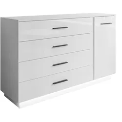 SIDEBOARD LINA II 1D4S mit LED-Beleuchtung Schwarze Griffe