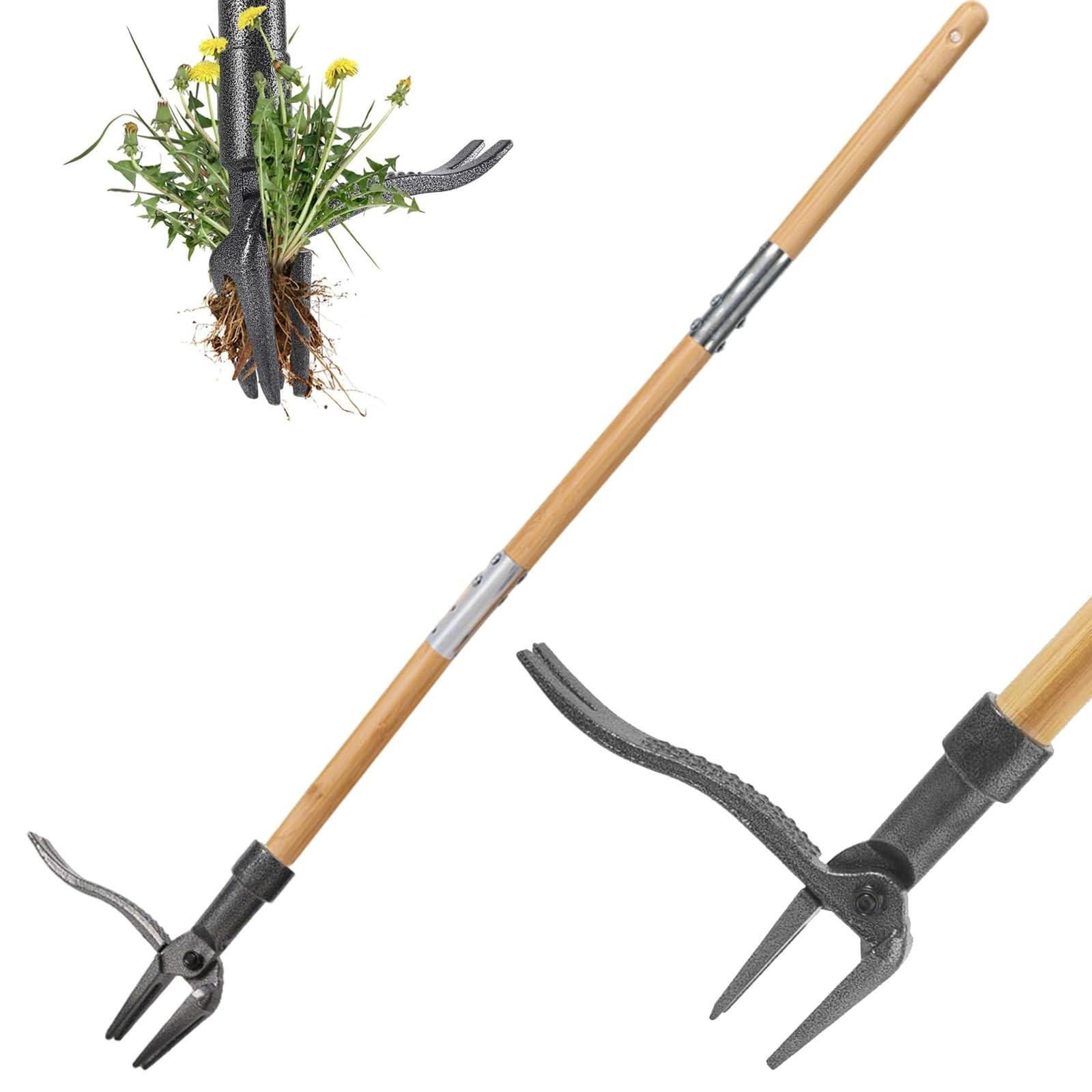 Staande onkruidverwijderaar met 113 cm lange handgreep en 4 carbon stalen klauwen