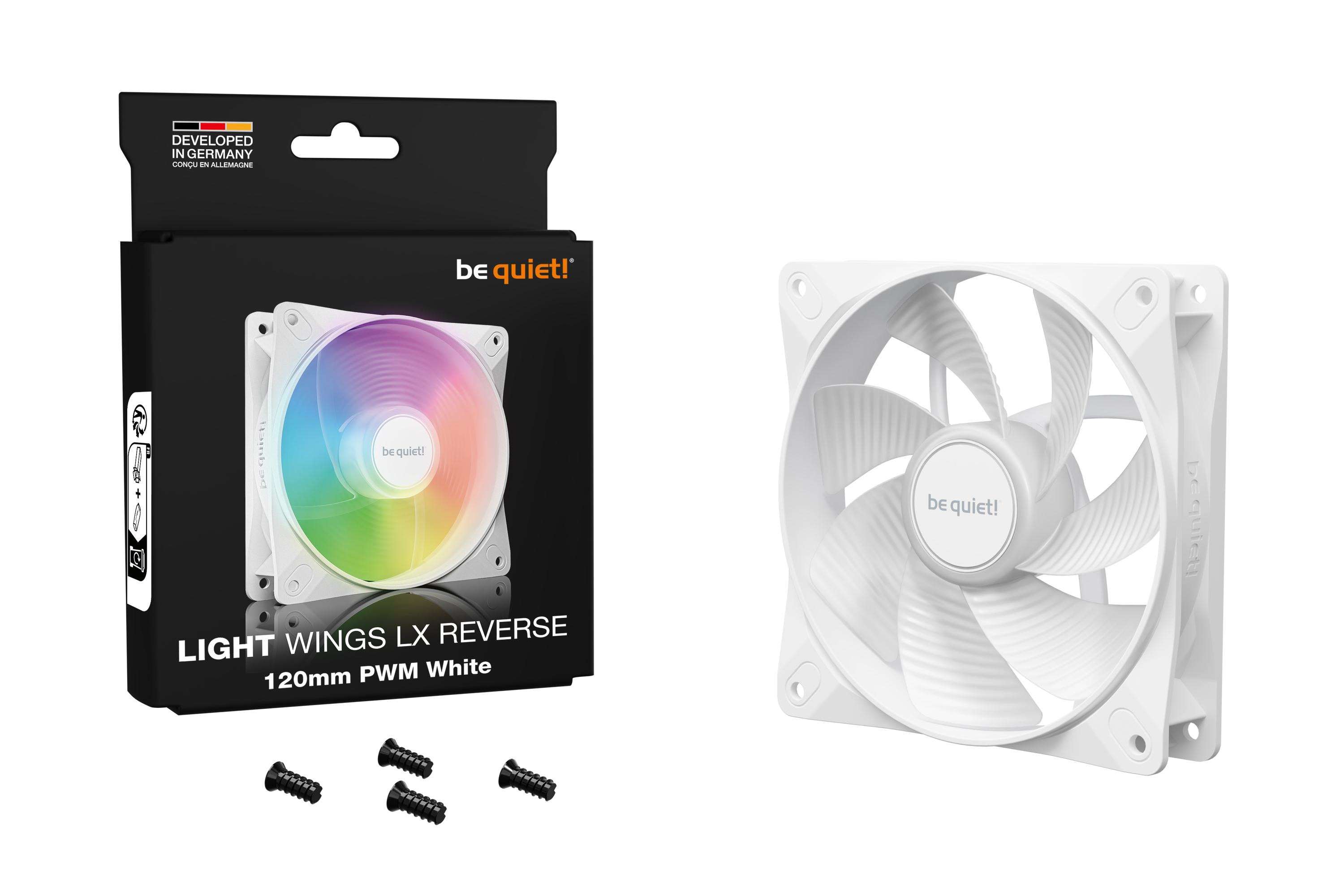be quiet! Light Wings LX PWM Lüfter 120mm Reverse White BL133