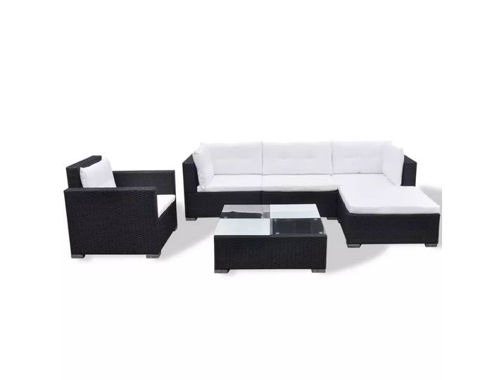 VidaXL - Garten sofagarnitur poly-rattan, One Size, Schwarz