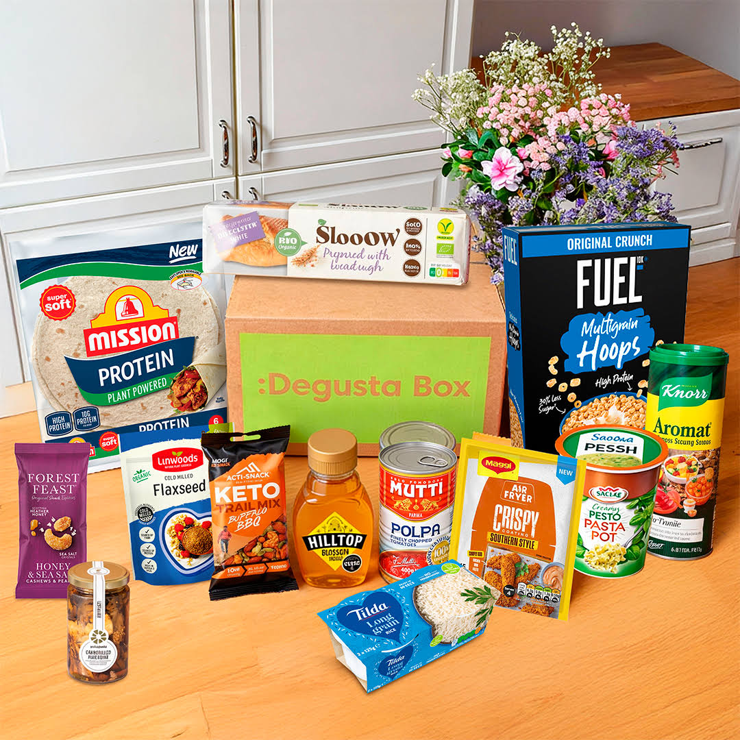 Degusta Box: Your Monthly Food Discovery Box. Each month up to 15 surprise food and drink products worth over €24