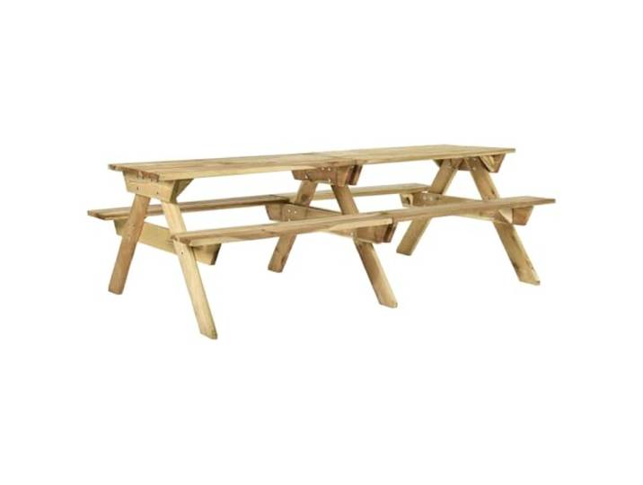 Picknicktisch mit Bänken 220x122x72 cm Kiefernholz Imprägniert Große Tischplatte,2 Sitzbänke,imprägniertes Kiefernholz,Gartenmöbel Außenbereich,wasserdichte Abdeckung empfohlen
