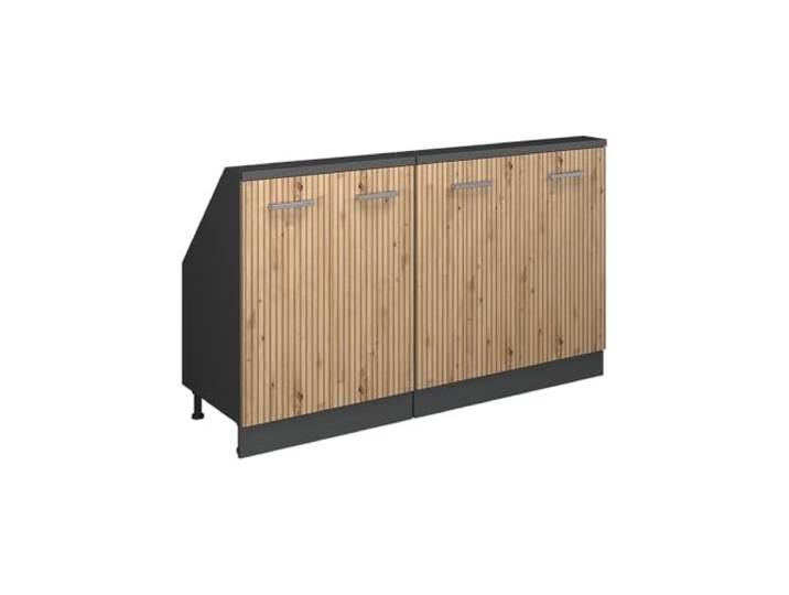 Vicco Küchenschrank für Dachschrägen R-Line, Artisan-Eiche, 140 cm