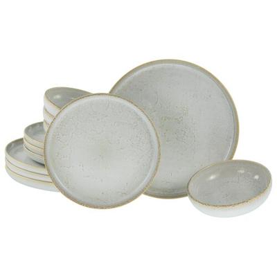 CreaTable Uno Vintage Offwhite Tellerset 12-tlg Steinzeug