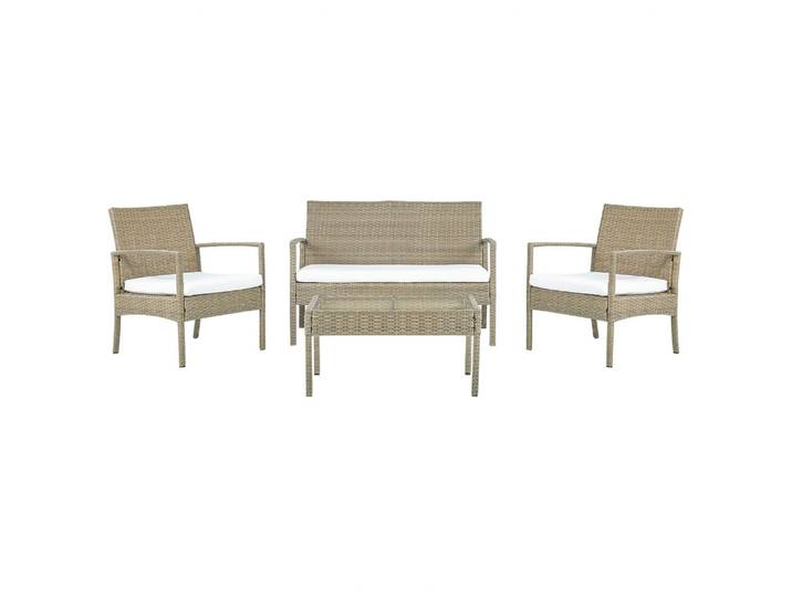 LOUNGE-SET 4-sitzer Rattan Beige Marsala