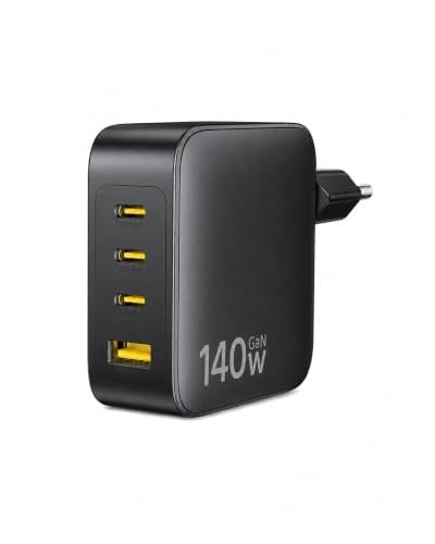 Baseus Enerfill USB-C Oplader 140W met 4 Poorten, GaN Snellader met PPS voor MacBook, iPad, iPhone en Galaxy