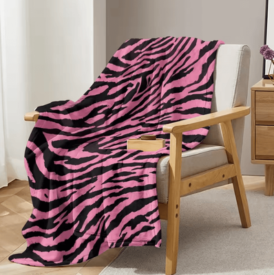 Inspire Curations Pink Leopard Print Plush Throw Blanket 1 100x150cm