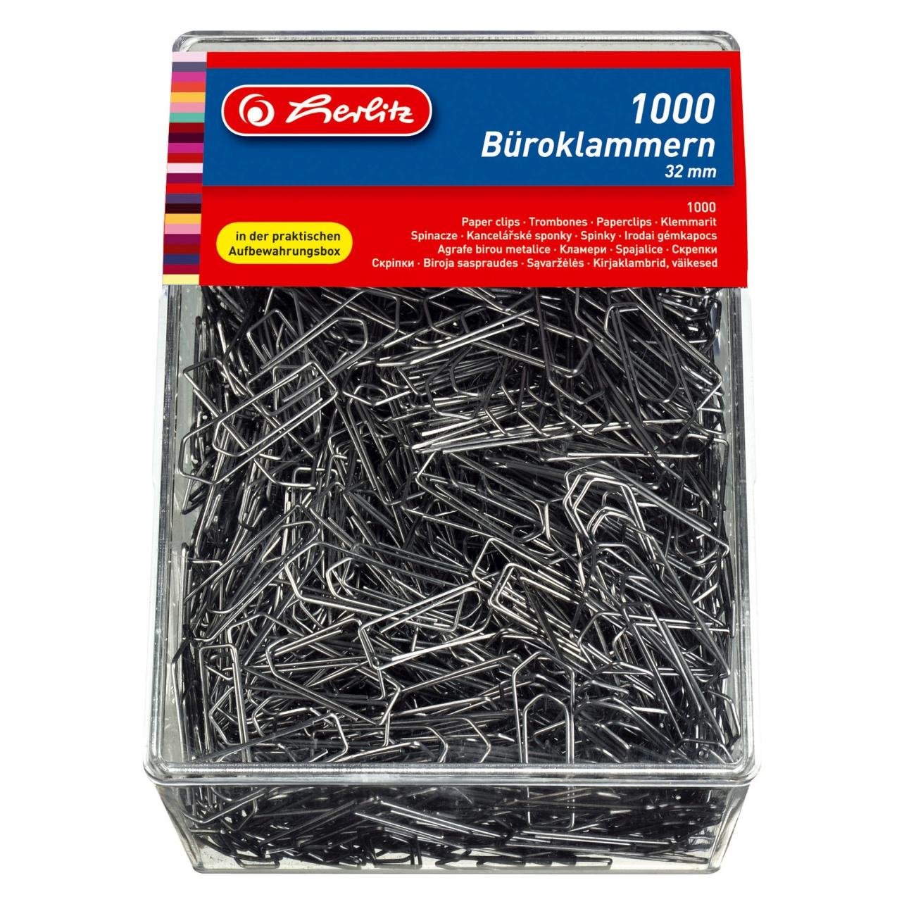 Herlitz 8859100 Galvanisiertes Metall 1000Stück(e) Papierklammer (1000x) (8859100)